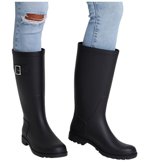 Wysokie czarne kalosze oficerki /C5-1+h2 13932 T363/