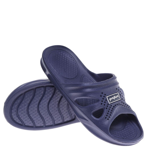 Klapki męskie na basen wodoodporne granatowe /E2-1 11703 T195/