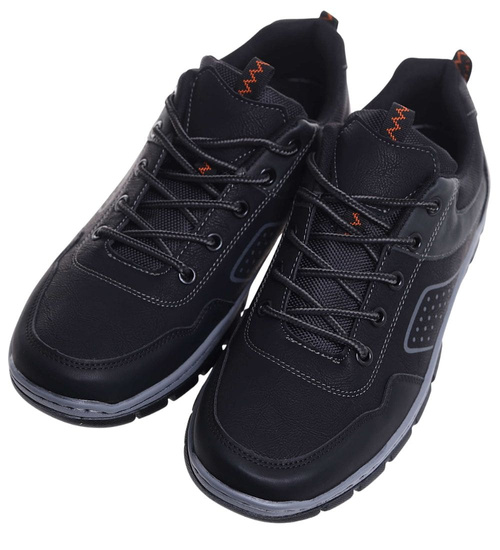 Szare sznurowane męskie buty trekkingowe /F9-1 18301 T484/