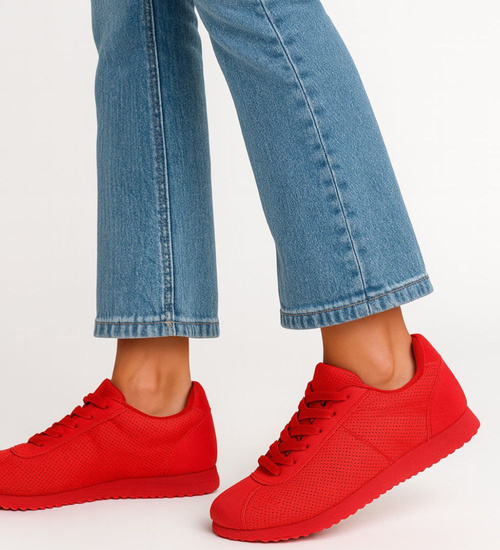 Czerwone damskie buty sportowe /D8-3 +H2 17478 T102/