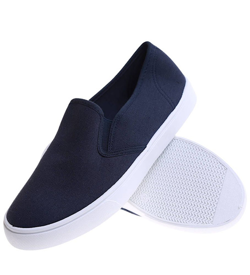 Granatowe męskie trampki slip on /D2-3 17164 T286/