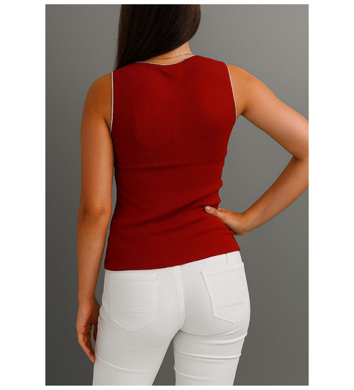 Czerwona koszulka damska bezrękawnik /H2 K66 ub975 S)0/