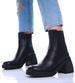 Czarne botki damskie na grubym słupku /G12-1 17050 G324/