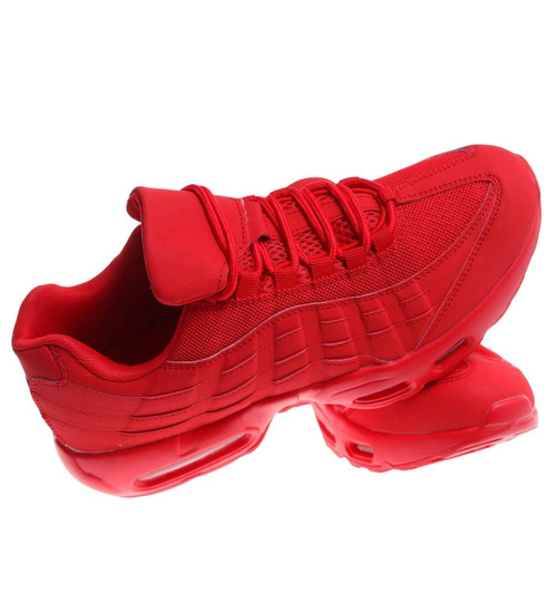 Czerwone wiązane męskie buty sportowe /F1-3 17955 G381/