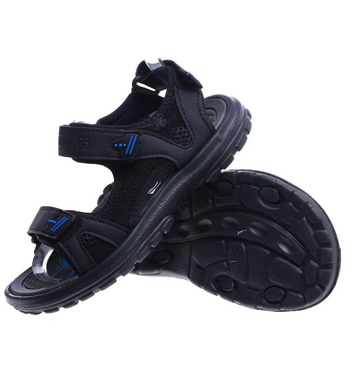 Czarne chłopięce sandały na rzepy /A8-1 14429 S394/