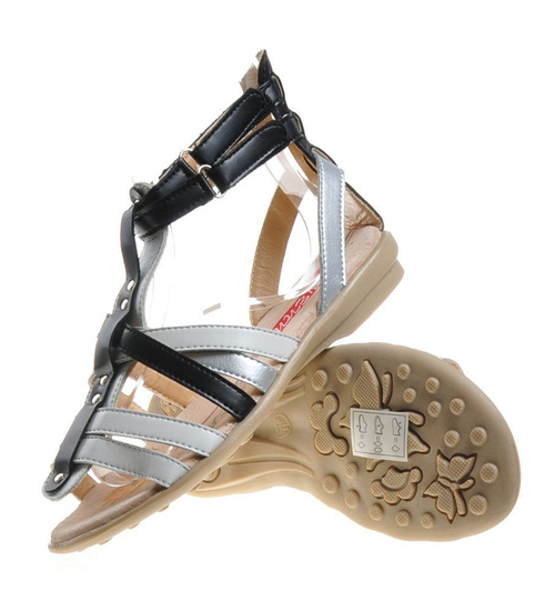 Dziecięce sandały paseczki Czarne /C6-2 4643 T007/