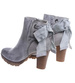 Szare botki damskie na obcasie /i5-2+H2 18307 T234/