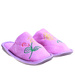 Pluszowe fioletowe kapcie damskie z haftem /E4-1 15947 S4-5/