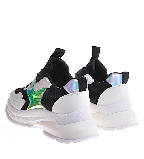 Damskie buty sportowe na platformie białe /G3-3 12396 T298/ 