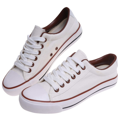 Klasyczne damskie trampki Białe /E2-3 14443 S143/