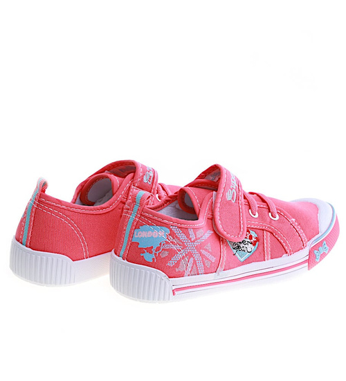 Różowe dziecięce trampki na rzep /F9-1 14946 T132/