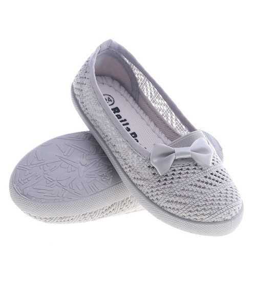 Koronkowe dziewczęce tenisówki Szare /G9-2 13351 T8/