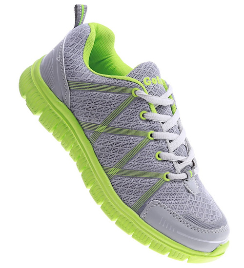Sznurowane buty sportowe damskie Szare /G12-2 14798 S203/