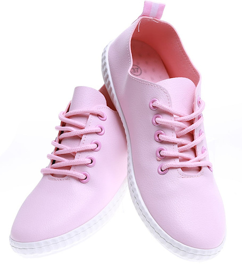 Różowe tenisówki damskie sznurowane /D6-2 15812 T130/