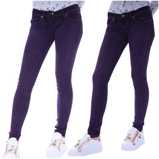 Fioletowe jeansowe spodnie damskie /H2 UB837 S4/