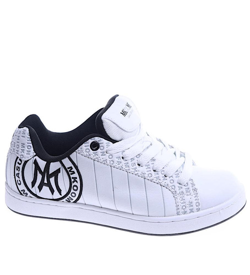 Białe damskie trampki z wiązaniami /E7-3 13859 S201/