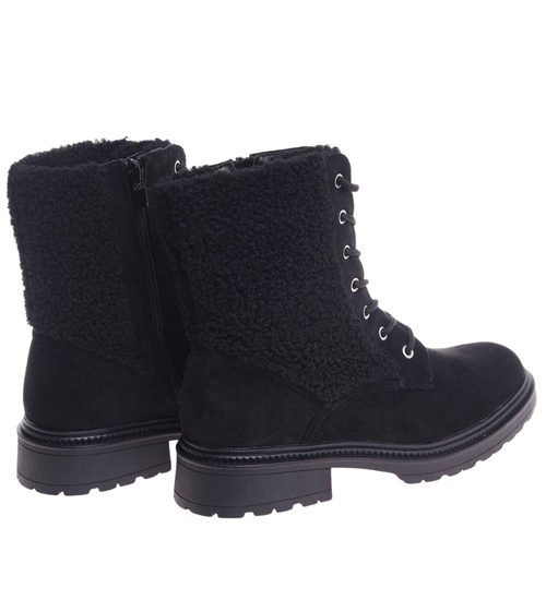 Zimowe botki trapery czarne /F3-2 18502 T440/