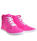 Wysokie damskie tenisówki z tkaniny Fuksja /C6-2 12355 T444/