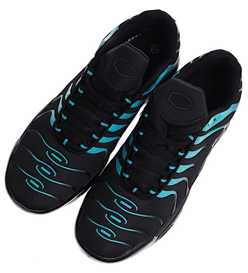 Czarno niebieskie sznurowane męskie buty sportowe /B6-1 16668 T740/