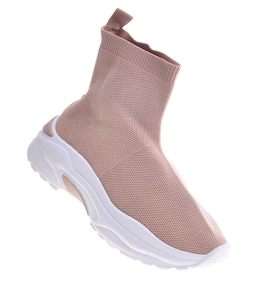 Trampki z wysoką cholewką Khaki /E8-2 11120 W206/