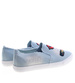 Niebieskie tenisówki damskie slip'on z naszywkami /G3-2 13406 T198/