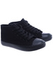 Wysokie dziewczęce trampki z tkaniny Czarne /E6-2 14252 T85-5/