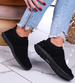 Wsuwane damskie czarne buty sportowe /F3-2 13164 S192/