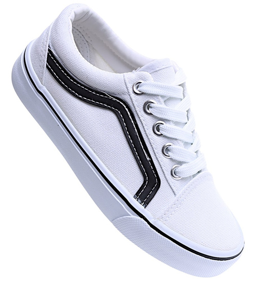 Białe dziecięce tenisówki sznurowane /B8-2 15569 T288/