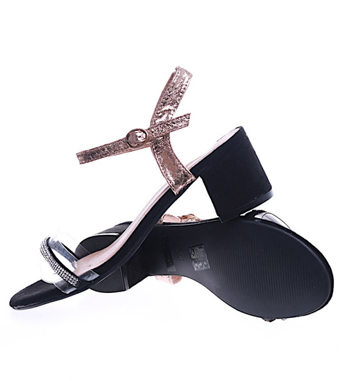 Sandały damskie na grubym obcasie /G4-2 14231 S195/