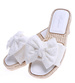 Białe klapki dla dziewczynki kokarda /C7-1 14589 T198/