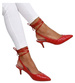 Wiązane czerwone szpilki Lace Up /A9-2 12203 T390/