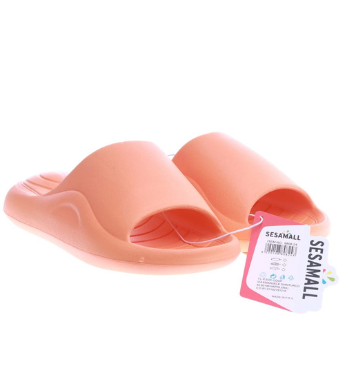 Designerskie pomarańczowe klapki na basen /G9-1 13836 S2/
