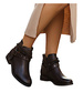 Czarne damskie botki z wyciętą cholewką /E2-2 18514 T198/