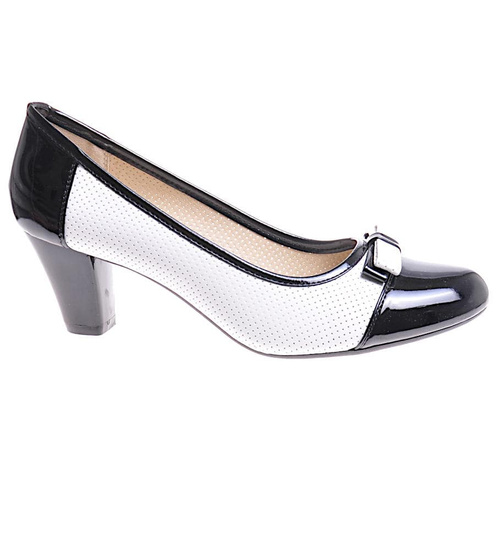 Ażurowe czółenka wiosenne Czarne /A5-3 10769 T203/