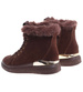 Czekoladowe zimowe trampki z kożuszkiem  /G11-3 18496 T7/