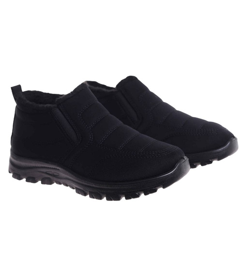 Czarne zimowe botki męskie /E6-2 18431 T485/