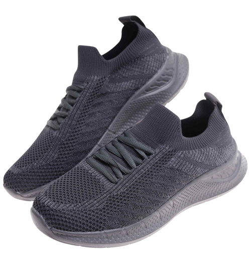 Szare wsuwane chłopięce buty sportowe /E6-3 17993 T283/