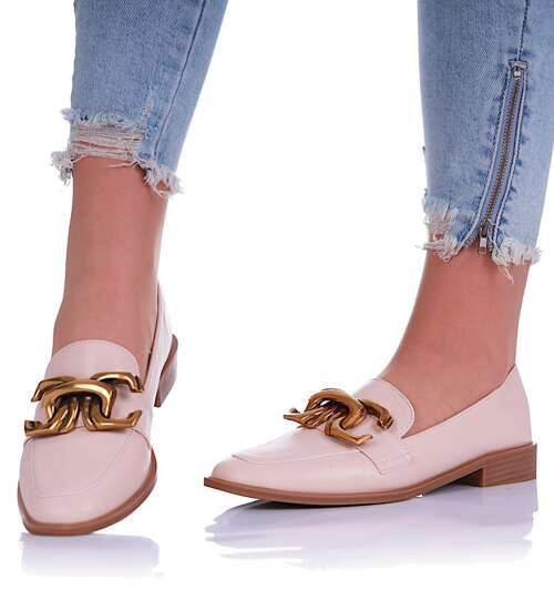 Wsuwane beżowe baleriny lordsy /A9-2 11599 T581/