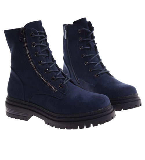 Granatowe botki trapery z ociepleniem /i6-4 h2 18446 T432/