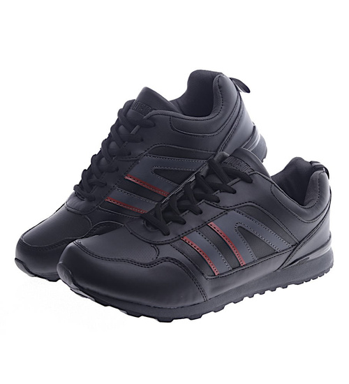 Sznurowane czarne buty sportowe /C1-1 13140 T484/