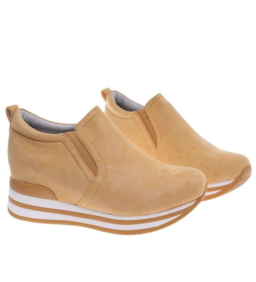 Zamszowe trampki sneakersy na koturnie /D5-3 18661 T10-5/