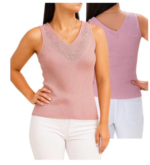 Koszulka bezrękawnik Różowa /H2 K45 ub984 S0/