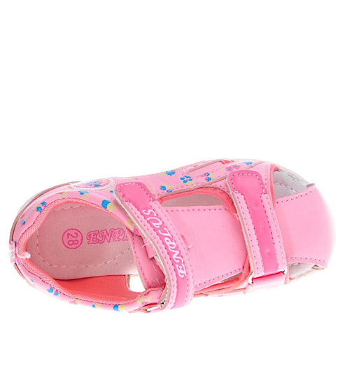 Dziecięce sandały na rzepy Różowe /A8-2 10926 T130/