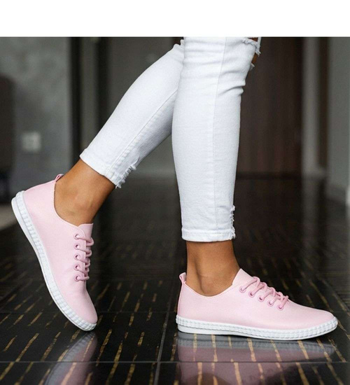 Różowe tenisówki damskie sznurowane /D6-2 15812 T130/