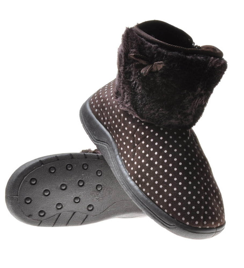 Domowe buty kapcie dla dzieci Brązowe /F10-1 6866 S096/