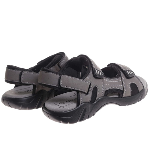 Szare chłopięce sandały na rzepy /F6-3 17920 T459/