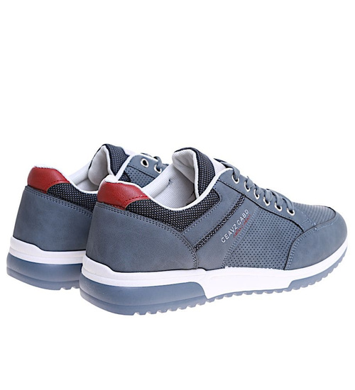 Sznurowane szare męskie buty sportowe /D2-3 15895 T535/