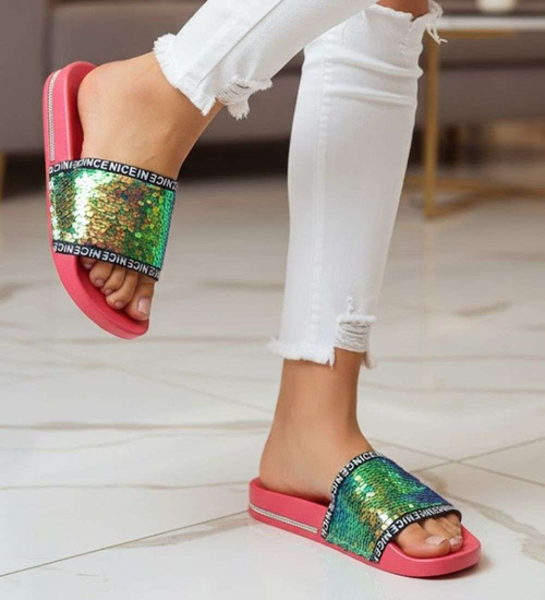 Plażowe czerwone klapki damskie /H2-B1-2 14370 S1/