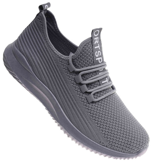 Wsuwane szare męskie sneakersy /E10-1 18004 GF285/