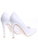 Białe czółenka damskie na szpilce i niskiej platformie /F5-3 15860 T155/